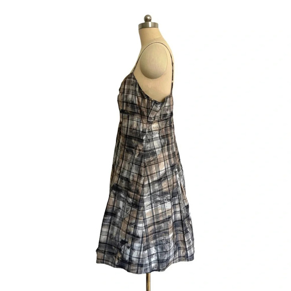 Peruvian Connection check plaid Brigitte Slip a-line lined dress 14 plus XL - Picture 3 of 10